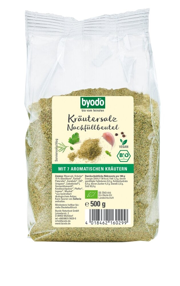 BYODO Premium Kräutersalz Nachfüllbeutel 500g Bio