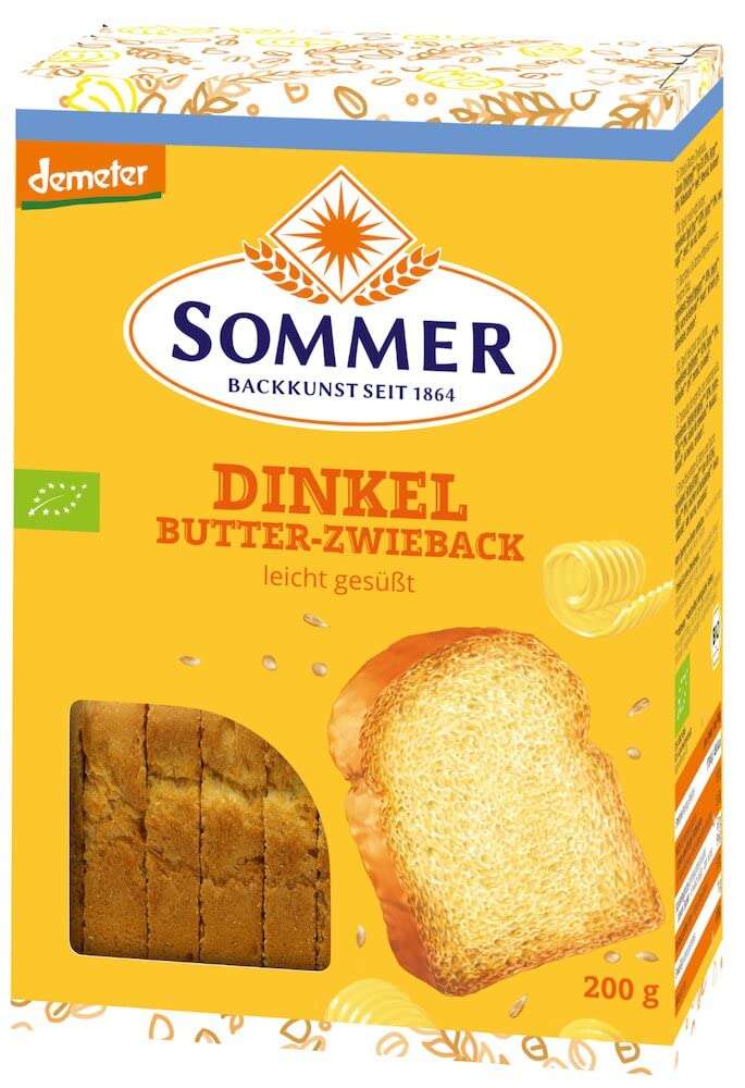 Sommer & Co. Bio Demeter Dinkel Butter Zwieback (200 gr)
