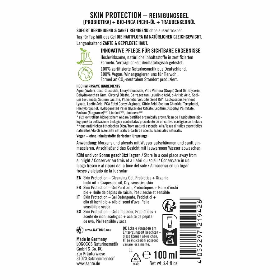 Sante Naturkosmetik Skin Protection Reinigungsgel Bio 100ml