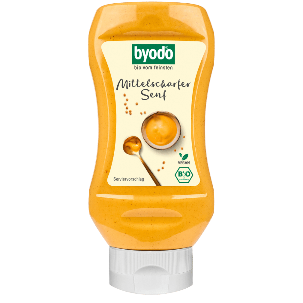 BYODO Mittelscharfer Senf in der PET-Flasche (300 ml) Bio