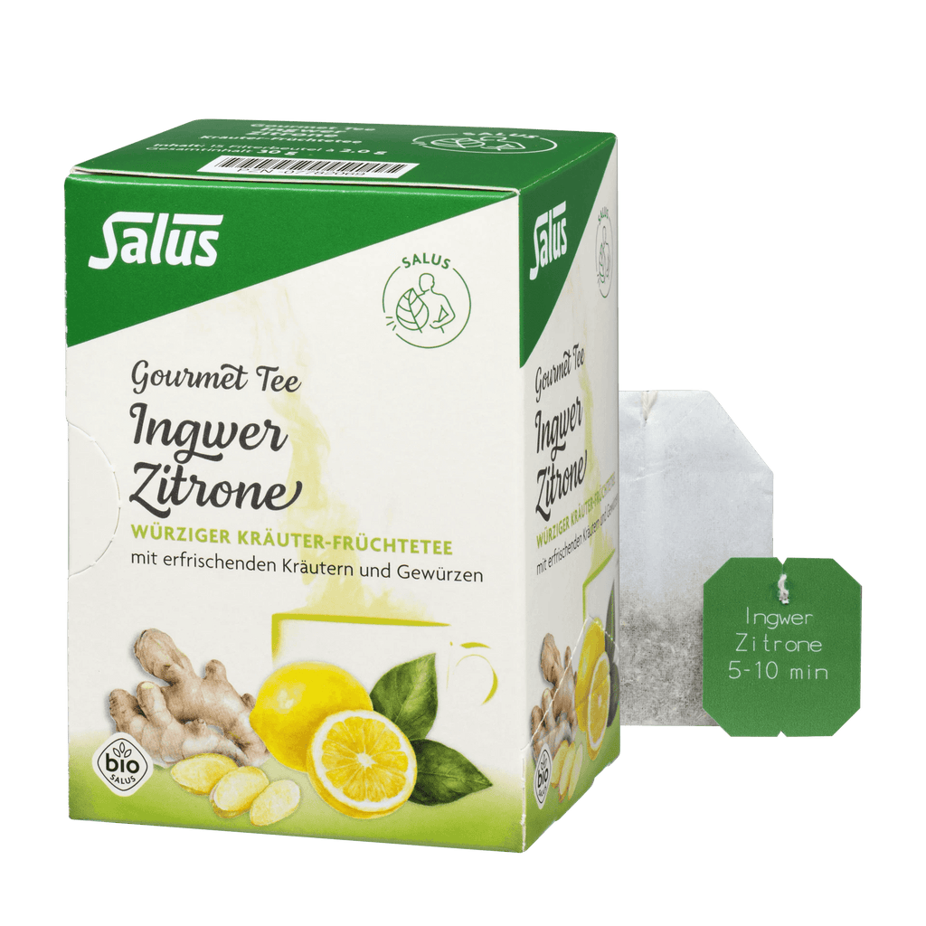 Salus Gourmet Ingwer Zitrone, Kräuter-Früchtetee Bio 15 Filterbeutel