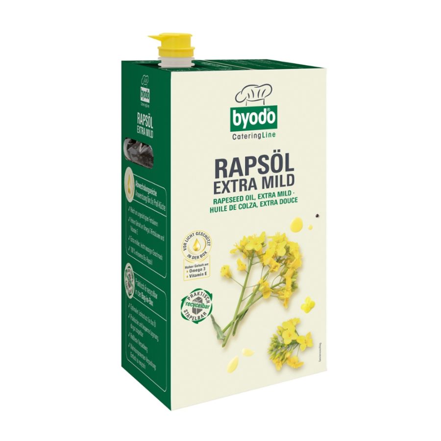Bestelle jetzt BYODO Rapsöl extra mild 10l Bag-in-Box Bio