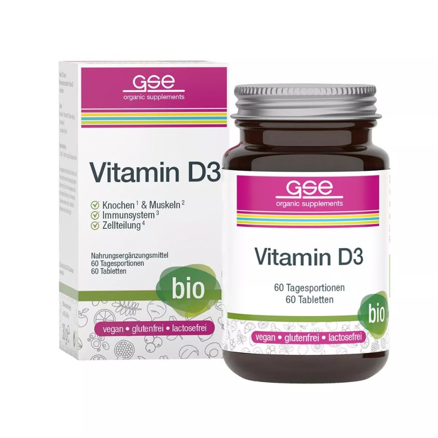 GSE Vitamin D3 Compact (Bio), 60 Tabl. à 500 mg, 30g bei Auwald Bio kaufen.