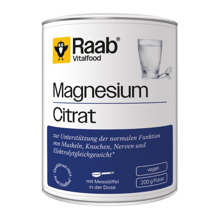 Bestelle jetzt Raab Vitalfood Magnesiumcitrat Pulver Bio 200g