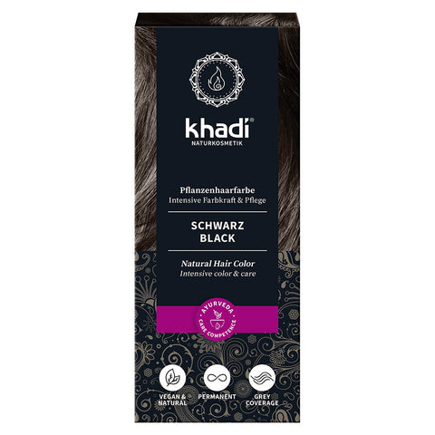khadi Pflanzenhaarfarbe Schwarz Bio 100g