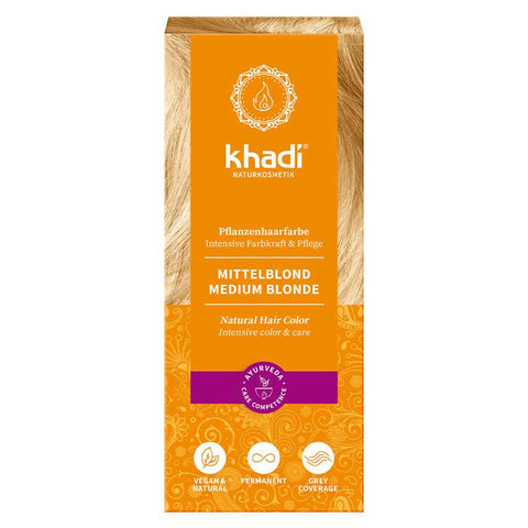 khadi Pflanzenhaarfarbe Mittelblond Bio 100g