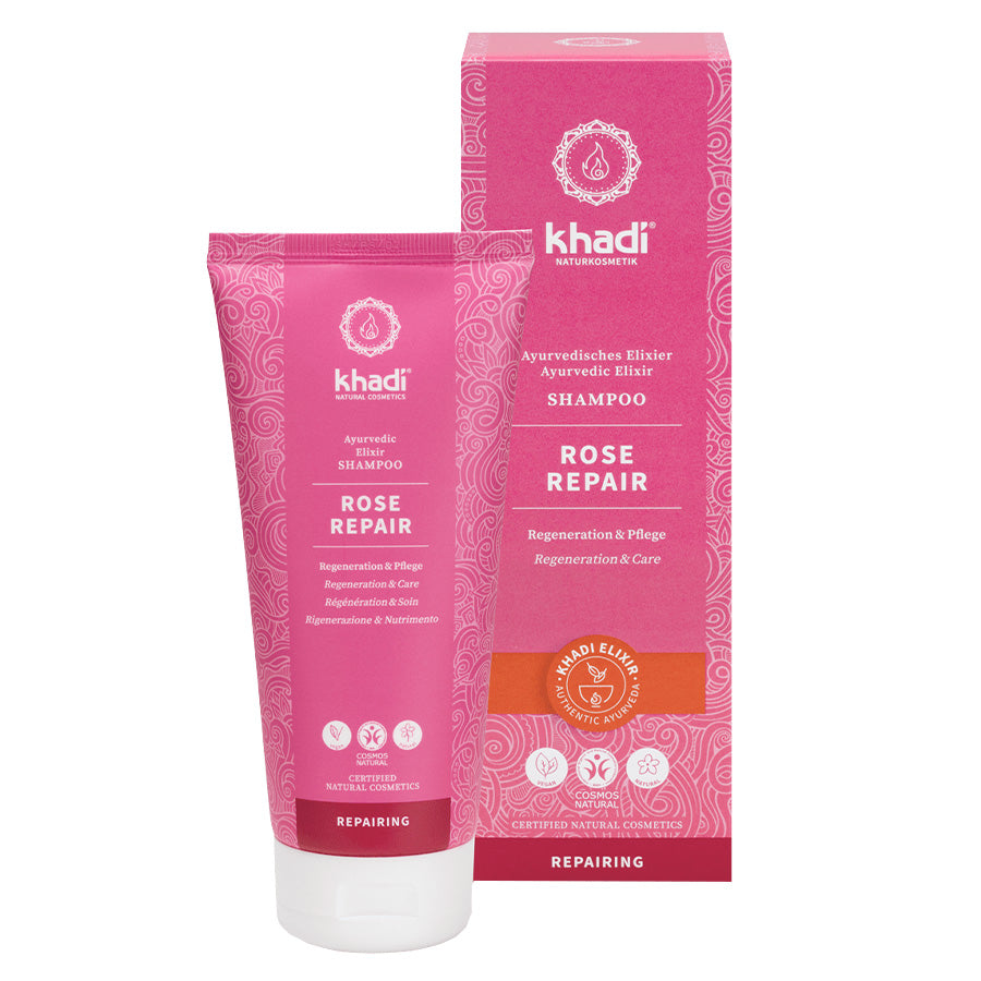 khadi Ayurvedisches Elixier Shampoo ROSE REPAIR Bio 200ml
