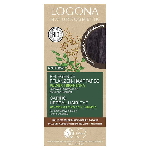 Logona Herbal Hair Color Powder Black Brown Organic 100g
