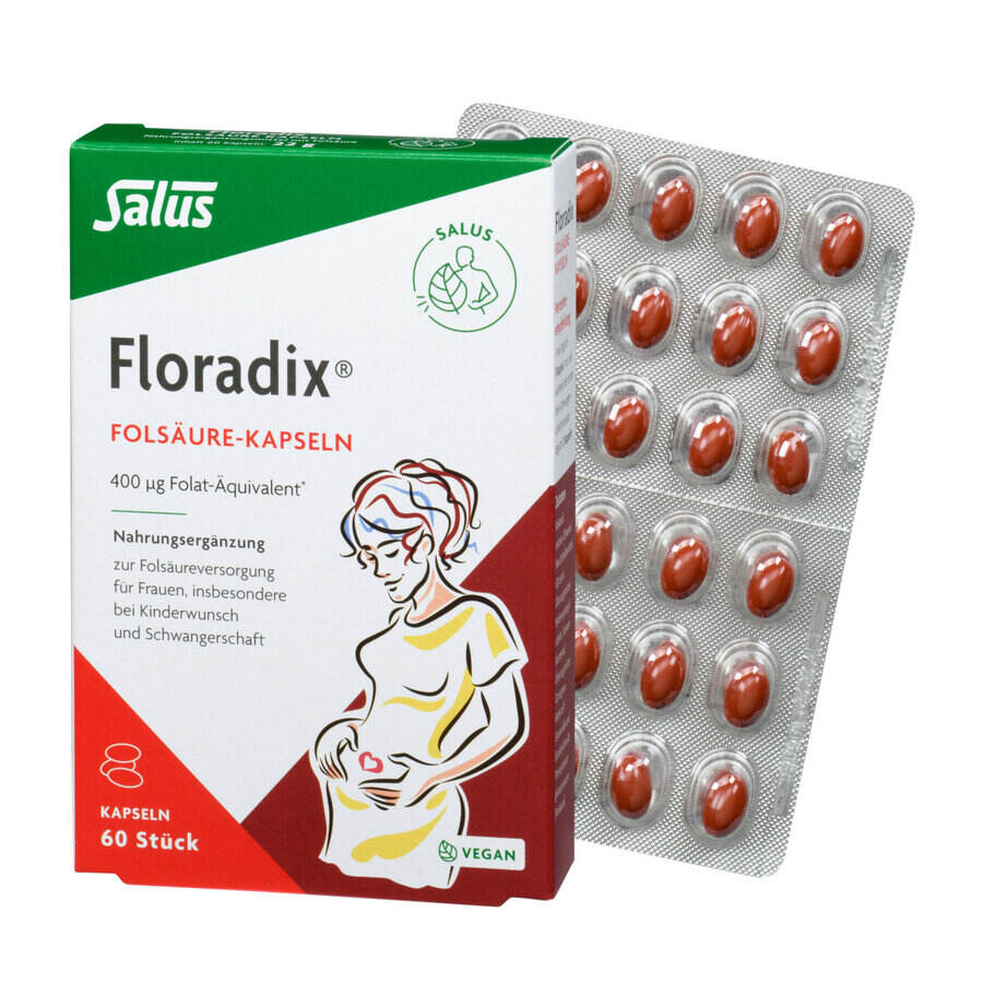 Salus Floradix Folsäure Kapseln 60St. MHD 30.11.2026