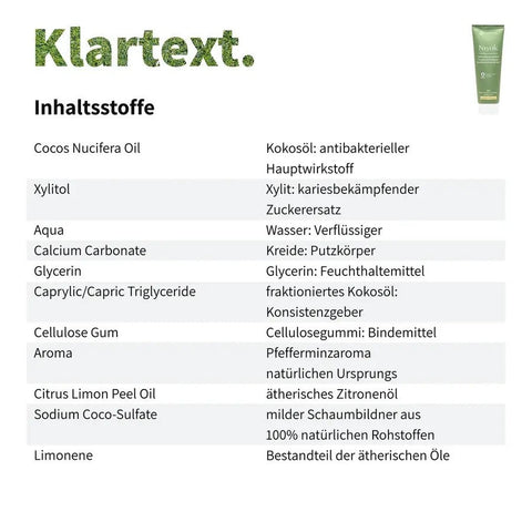 Niyok Zahncreme aus Kokosöl - Pfefferminze & Zitrone Bio 75ml