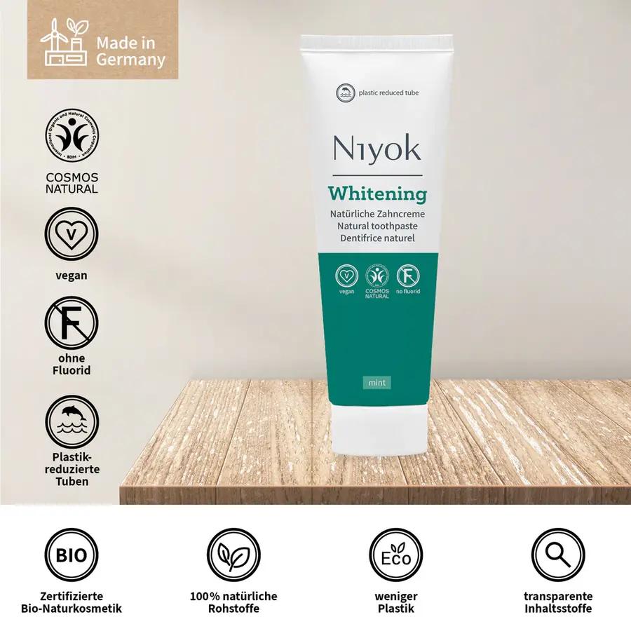 Niyok Natürliche Zahncreme - Whitening Minze Bio 75ml_2