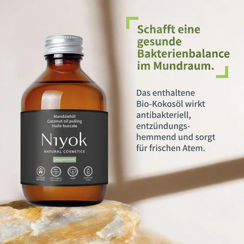 Niyok Mundziehöl aus Kokosöl - Pfefferminze Bio 200ml