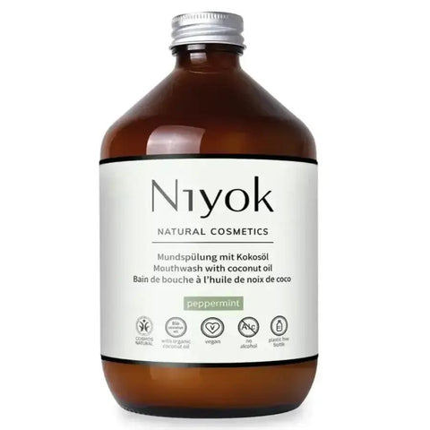 Niyok Mundspülung mit Kokosöl - Pfefferminze Bio 500ml