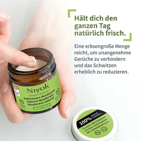 Niyok 2 in 1 anti-perspirant deodorant cream - Green touch organic 40ml
