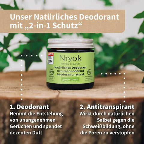Niyok 2 in 1 anti-transpirante Deocreme - Peach perfect Bio 40ml