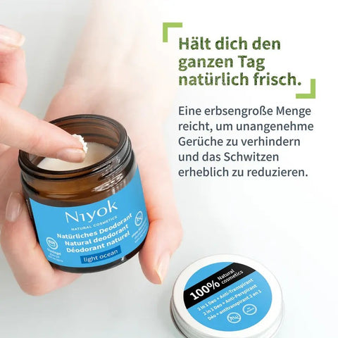 Niyok 2 in 1 anti-perspirant deodorant cream - Light ocean organic 40ml