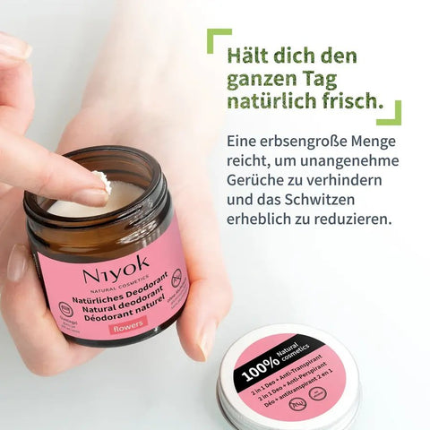 Niyok 2 in 1 anti-transpirante Deocreme - Flowers Bio 40ml
