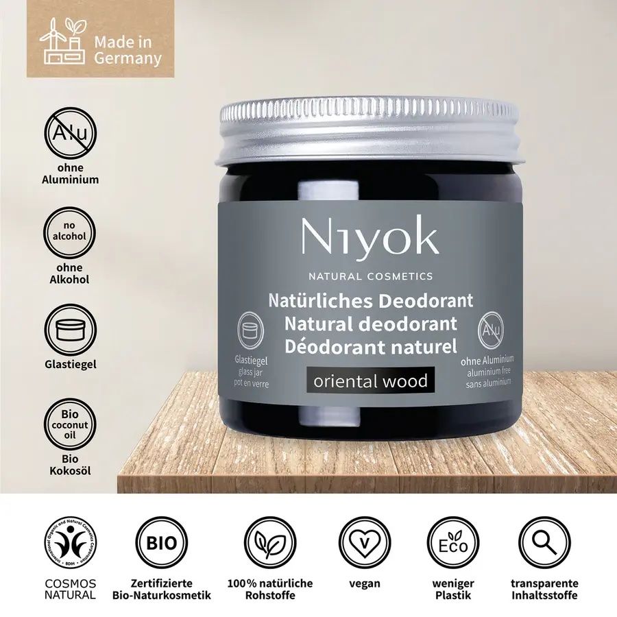 Niyok 2 in 1 anti-transpirante Deocreme - Oriental wood Bio 40ml_5