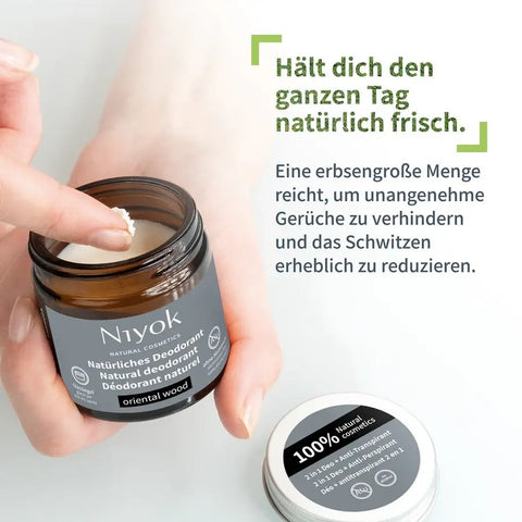 Niyok 2 in 1 anti-perspirant deodorant cream - Oriental wood organic 40ml