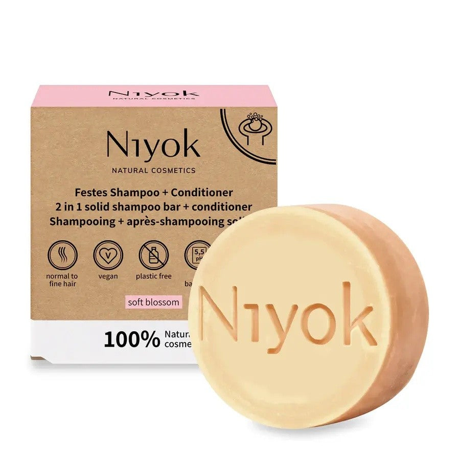 Niyok 2 in 1 festes Shampoo + Conditioner - Soft blossom Bio 80g