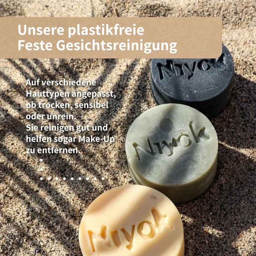 Niyok Feste Gesichtsreinigung für fettige Haut - Zink-Komplex Bio 80g_1