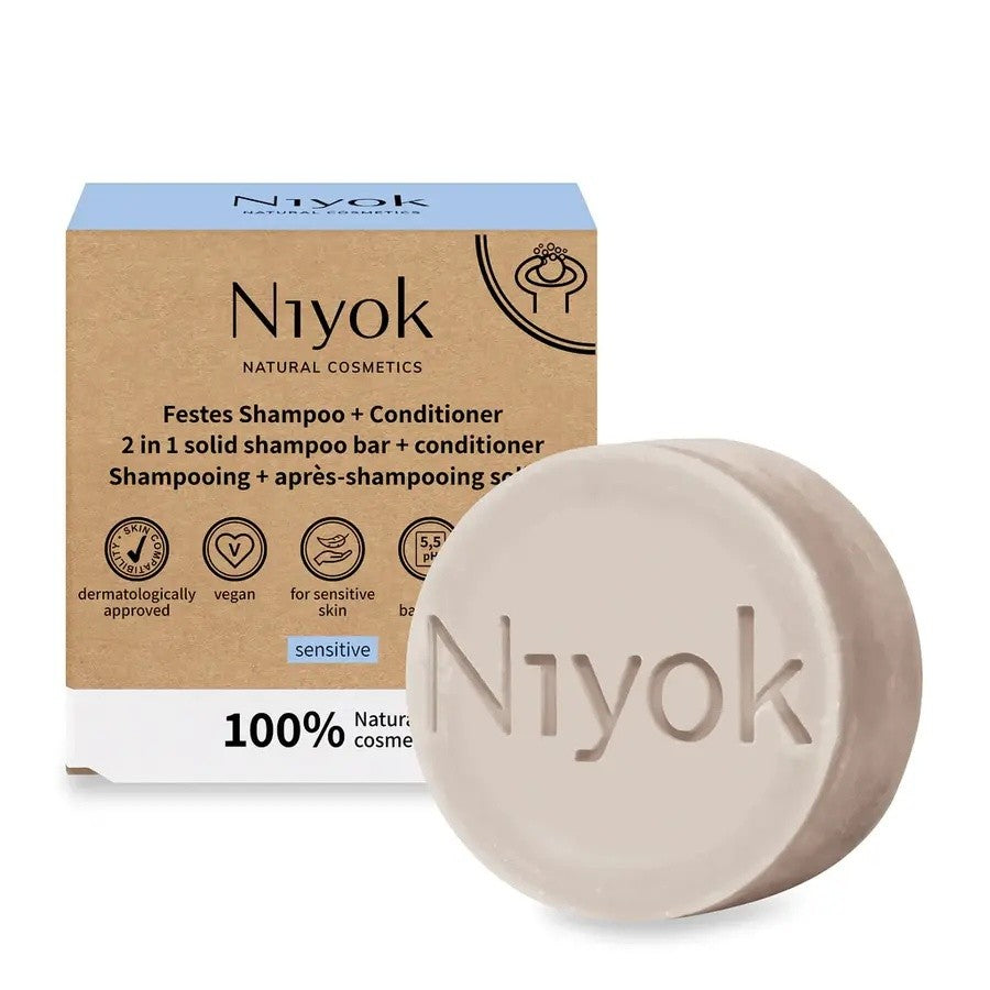 Niyok 2 in 1 festes Shampoo + Conditioner - Sensitiv Bio 80g