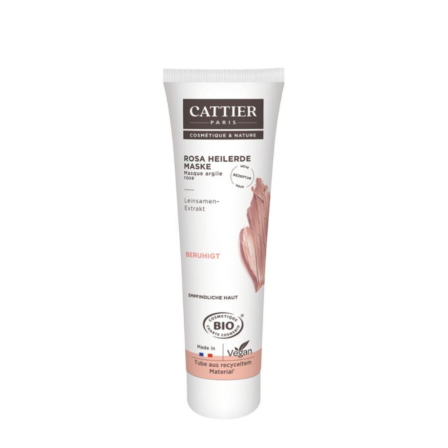 Cattier Rosa Heilerde Maske für empfindliche Haut Bio 100ml