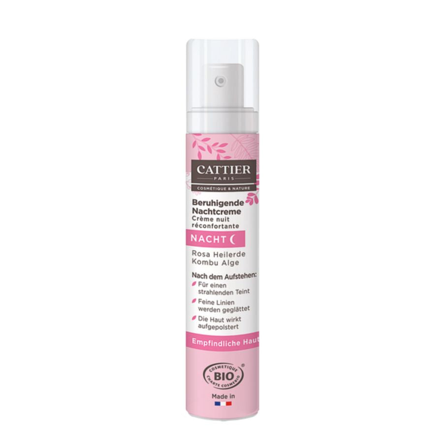 Cattier Beruhigende Nachtcreme - Rosa Heilerde Bio 50ml