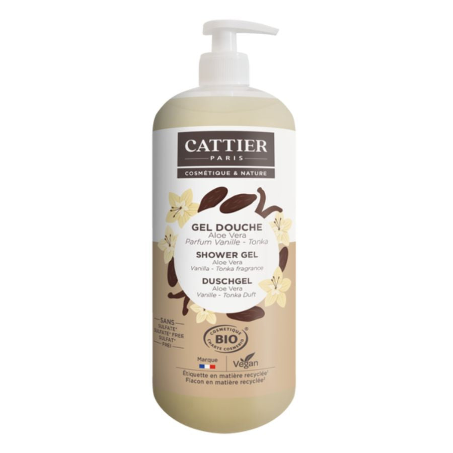 Cattier Duschgel Aloe Vera Vanille-Tonka Duft Bio 1L