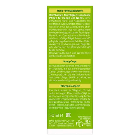 WELEDA Citrus Hand and Nail Cream Organic 50ml