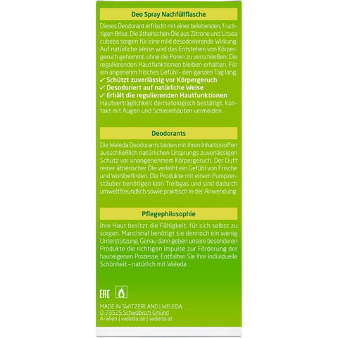 WELEDA Citrus Fresh Deodorant Spray Refill Organic 200ml