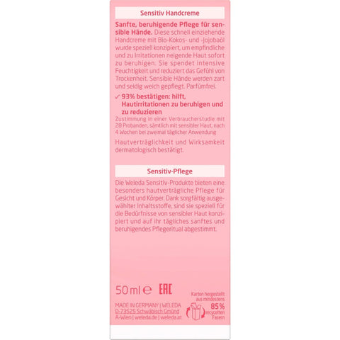 WELEDA Sensitive Hand Cream Organic 50ml