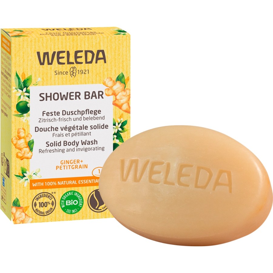 WELEDA Feste Duschpflege Ginger+Petitgrain Bio 75g