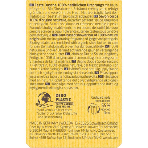 WELEDA Feste Duschpflege Ginger+Petitgrain Bio 75g
