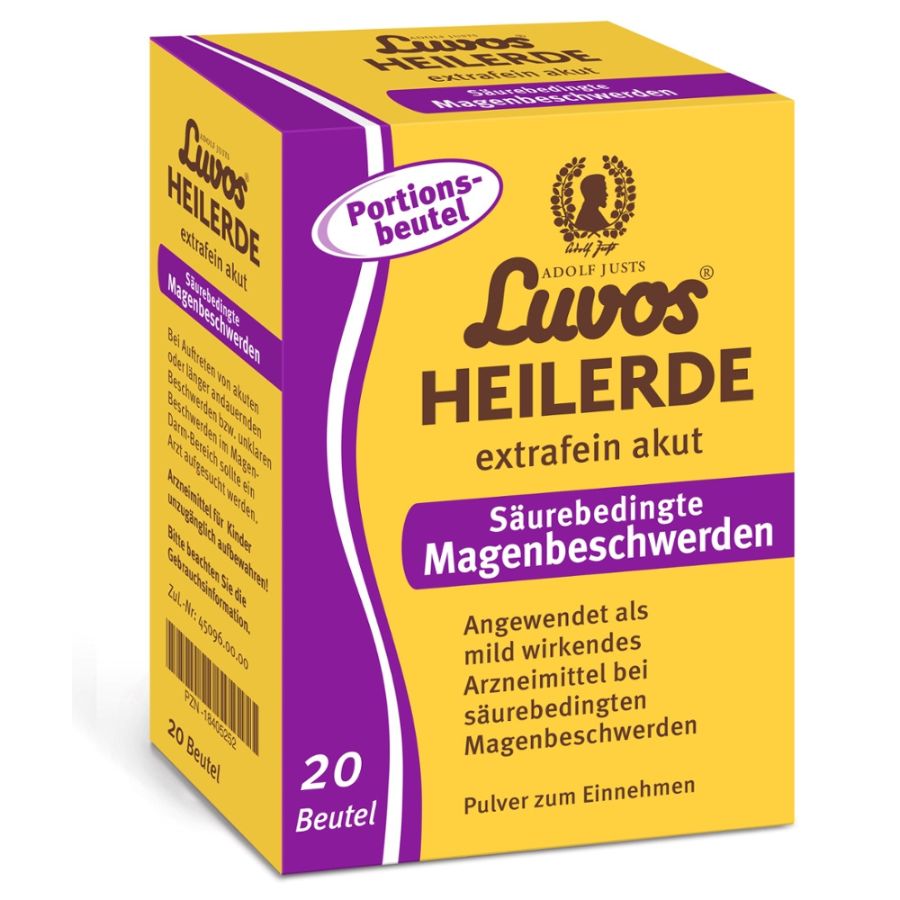 Luvos Heilerde extrafein akut Säurebedingten Magenbeschwerden 130g, 20Beutel