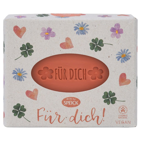 Speick Geschenkseife „Für dich!“ – Bio Pflanzenölseife Blutorange, 120g