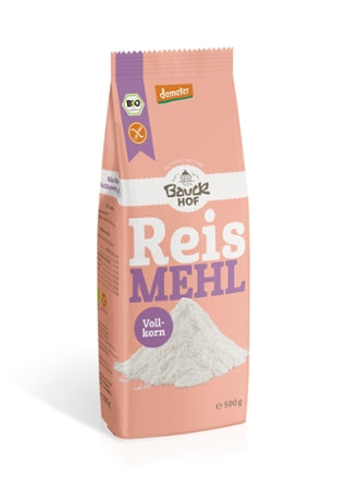 Bauck Mühle Wholegrain Rice Flour 500g Demeter - gluten-free