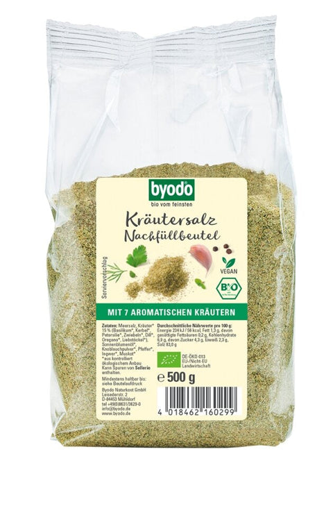 BYODO Premium Bio-Kräutersalz Nachfüllbeutel 500g Bio