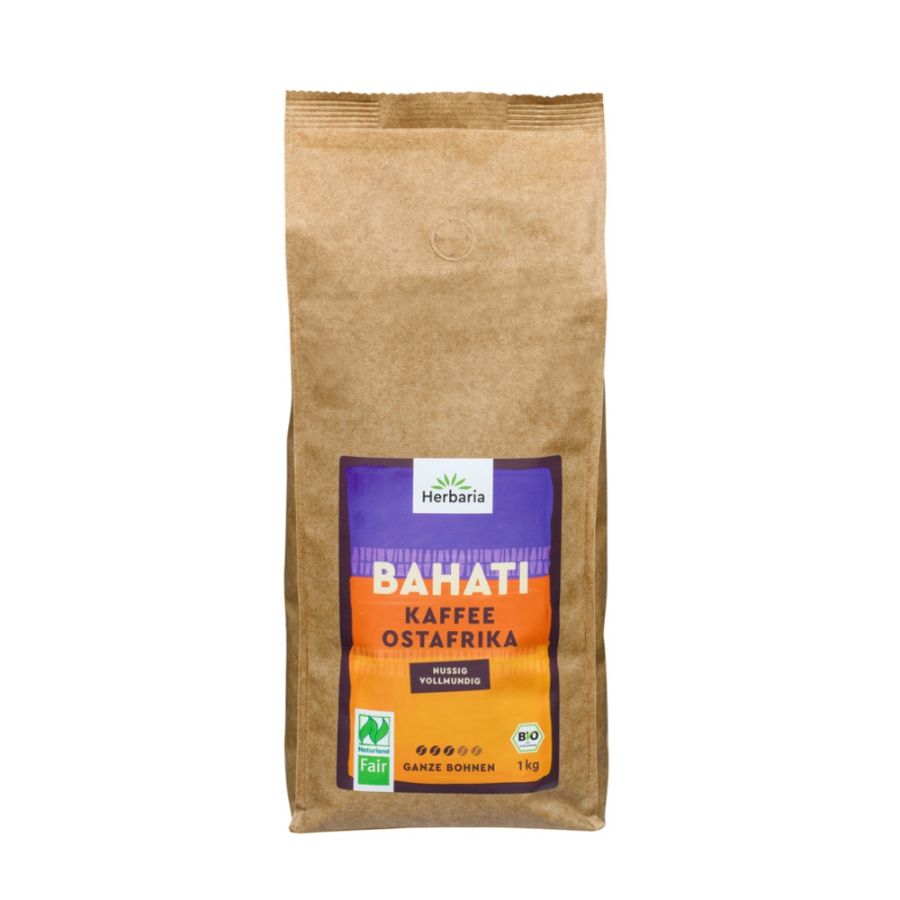 Herbaria Kaffee BAHATI ganze Bohne bio* -Naturland Fair zertifiziert 1kg