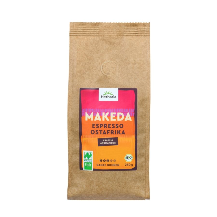 Herbaria Espresso MAKEDA ganze Bohne bio* -Naturland Fair zertifiziert 250g