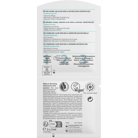 Lavera basis sensitive anti-wrinkle mask Q10 organic 2x5ml