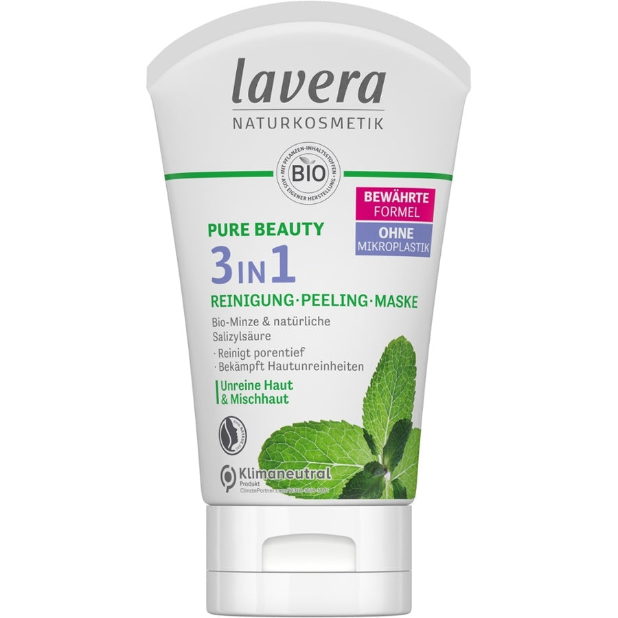 Lavera PURE BEAUTY 3in1 Reinigung Peeling Maske Bio 125ml