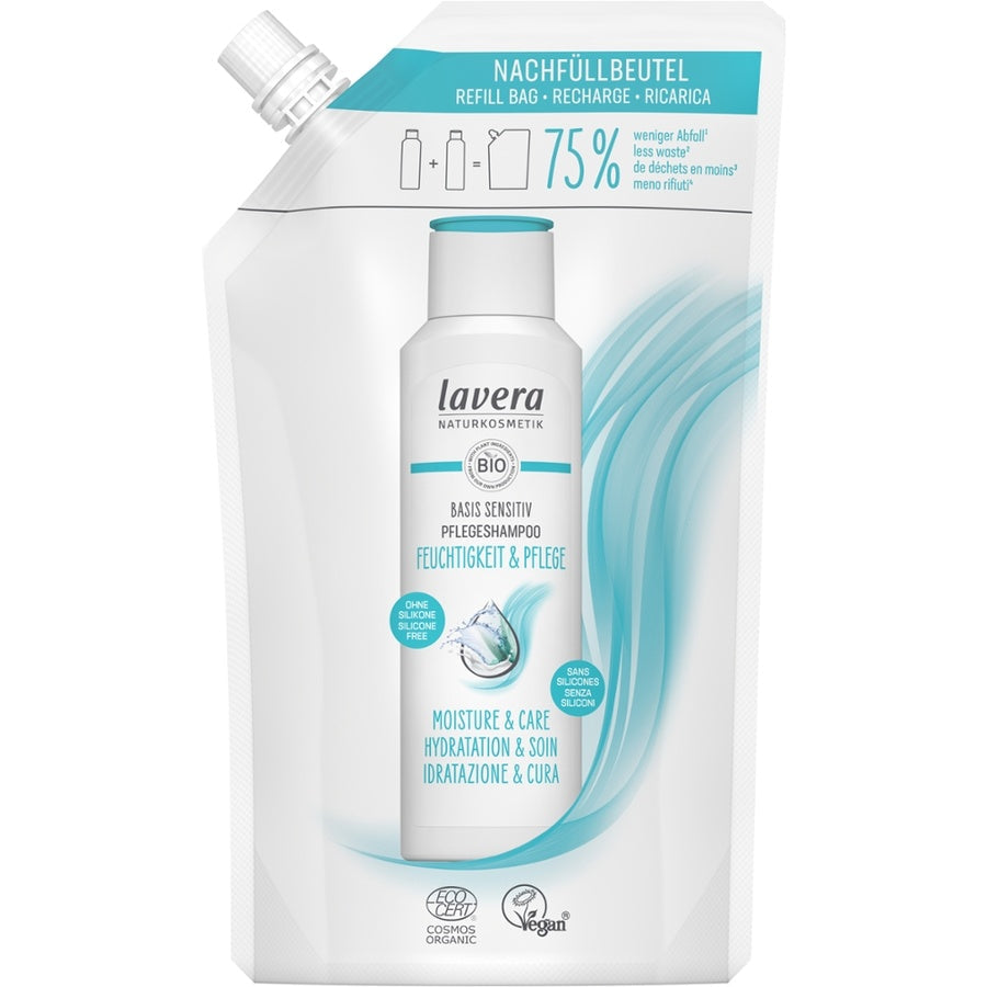 Lavera Nachfüllbeutel basis sensitiv Pflegeshampoo Feuchtigkeit & Pflege Bio 500ml