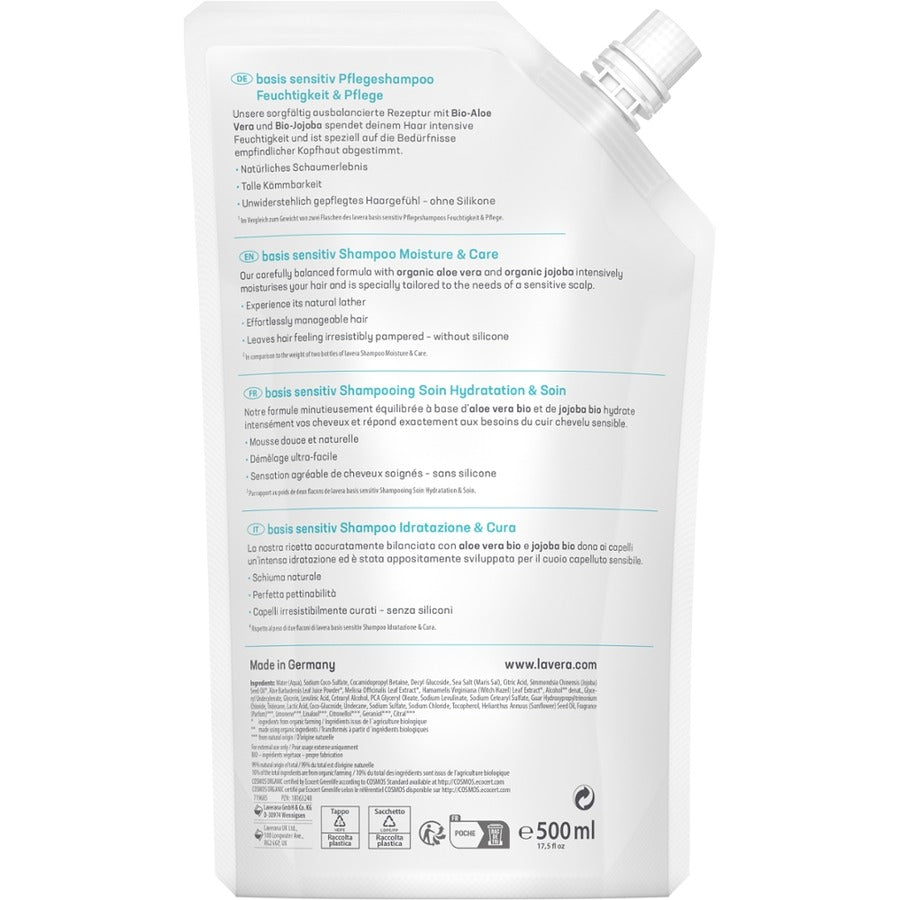 Lavera Nachfüllbeutel basis sensitiv Pflegeshampoo Feuchtigkeit & Pflege Bio 500ml