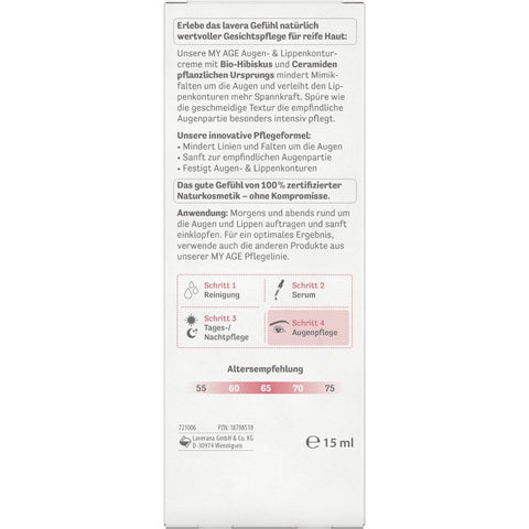 Lavera MY AGE Eye &amp; Lip Contour Cream Organic 15ml
