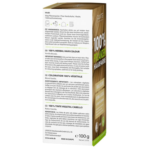 SANTE 100% Pflanzenhaarfarbe mit 3-fach Pflegekomplex VANILLEBLOND 01 Bio 100g