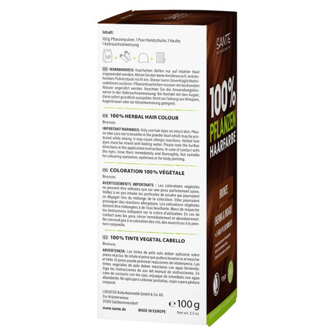 SANTE 100% Pflanzenhaarfarbe mit 3-Fach Pflegekomplex BRONZE 03 Bio 100g