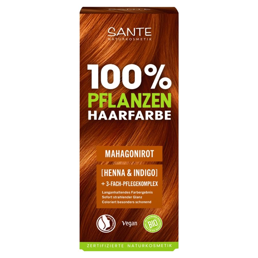 SANTE 100% Pflanzenhaarfarbe mit 3-Fach Pflegekomplex MAHAGONIROT 07 Bio 100g