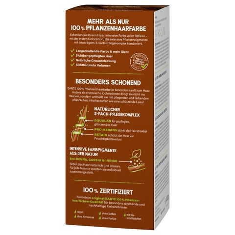 SANTE 100% Pflanzenhaarfarbe mit 3-Fach Pflegekomplex MARONENBRAUN 08 Bio 100g