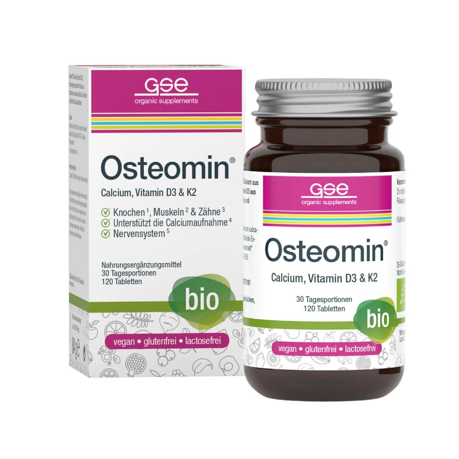 GSE Osteomin® (Bio), Calcium, Vitamin D3 & K2, 120 Tabletten à 700 mg, 84g